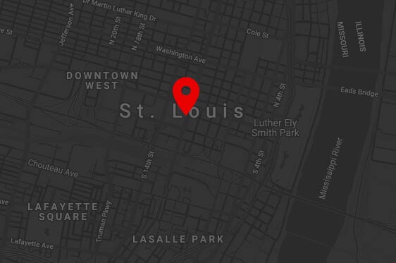 Map of office location in St. Louis